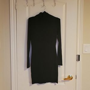 Black turtleneck bodycon tight mini dress